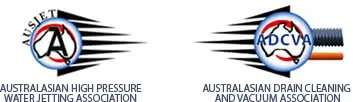 Australasian water jetting and drain cleaning association logos