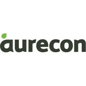 Aurecon company logo with green leaf accent